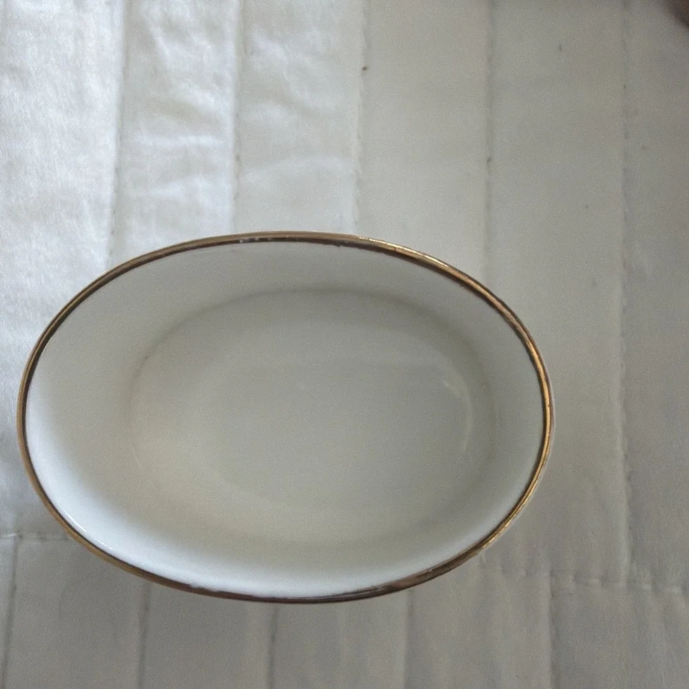 Royal Grafton Fine Bone China Oval Trinket Dish Floral Gold Trim England